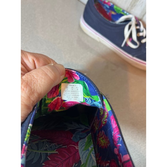 Polo Ralph Lauren Canvas low top Faxon X Navy Pink Sneaker - Picture 5 of 6